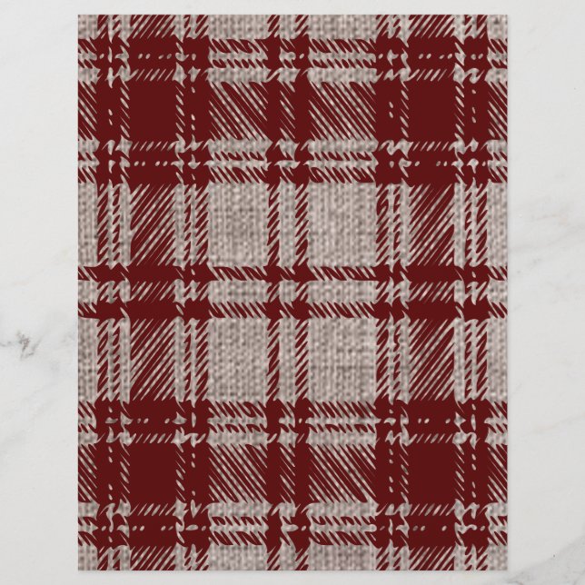 Brown Plaid Scrapbook Paper (Front)