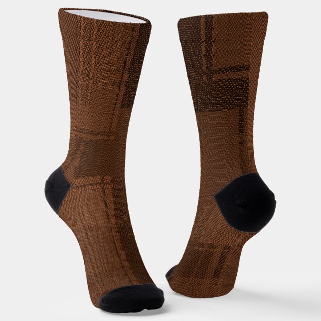 Brown Plaid  Socks (Angled)