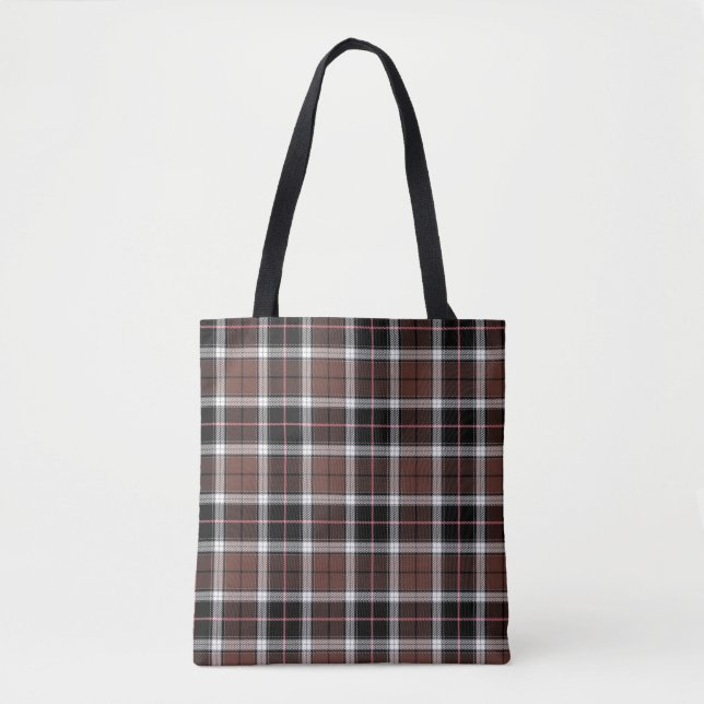 Brown Plaid Tote Bag (Front)