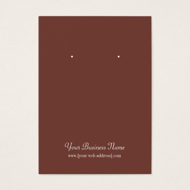 Brown Plain Simple Custom Earring Card (Front)