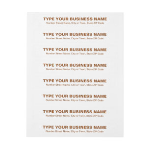 Brown Plain Text Business Wraparound Address Label