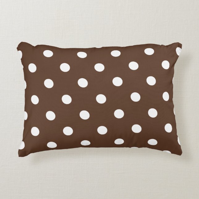 Brown Polka Dot Decorative Pillow (Front)
