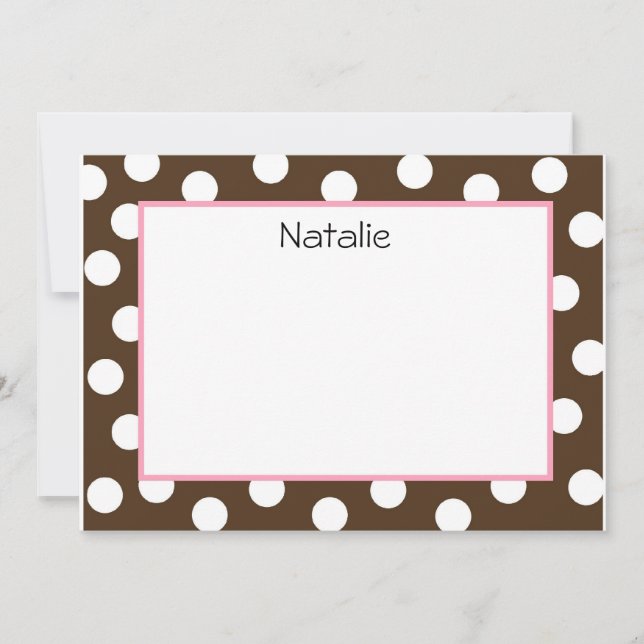 Brown Polka Dot Flat NoteCard  (#FLAT 002) (Front)