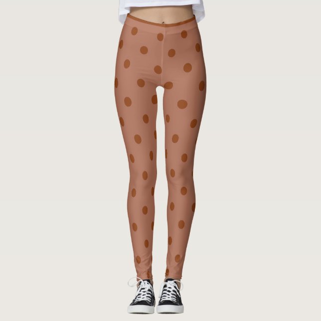 Brown Polka Dot Leggings (Front)