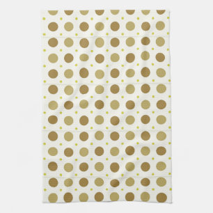 Brown Polka Dot Retro Design Kitchen Towel