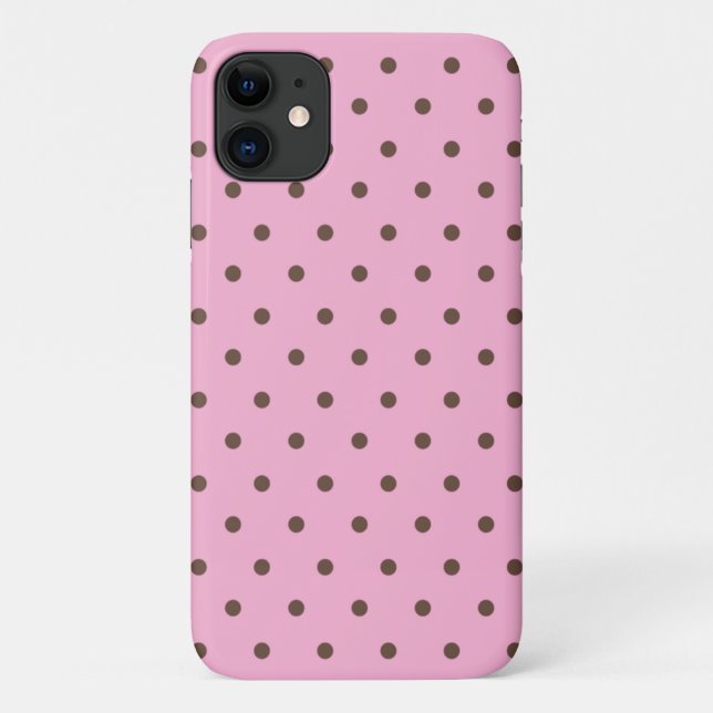 brown polka dots on pink Case-Mate iPhone case (Back)