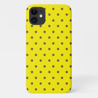 brown polka dots on yellow
