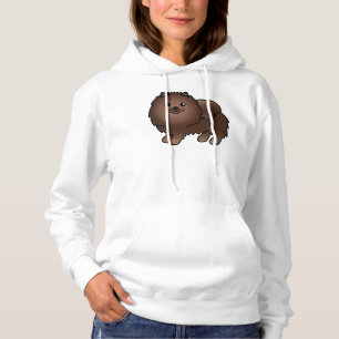 Brown Pomeranian Cute Cartoon Dog Hoodie