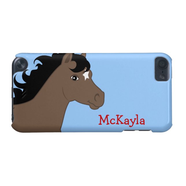 Brown Pony Personalized iPod Case (Back Horizontal)