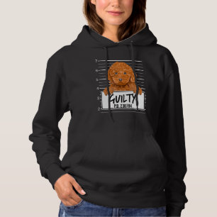 Brown Poodle Mugshot Guilty Dog Hoodie