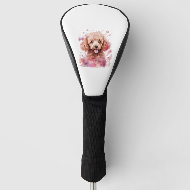 Brown Poodle Puppy, Baby Dog, Colour Splashes, Wat Golf Head Cover (Front)