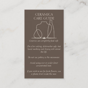 Brown Pottery Vase Art Ceramic Clay Instructions Business Card