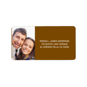 Brown Pressed Flowers Boho Wedding Label