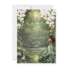 Brown Princess and Frog Sage Green Quinceanera 16