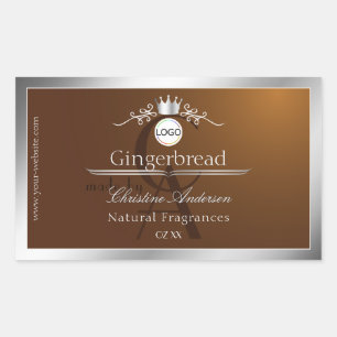 Brown Product Label Silver Frame Logo and Monogram