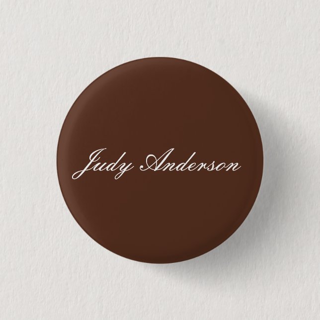 Brown Professional Plain Modern Elegant 1 Inch Round Button (Front)