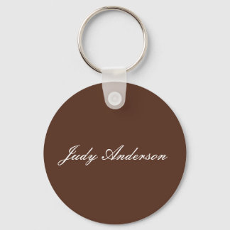 Brown Professional Plain Modern Elegant Keychain