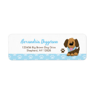 Brown Puppy Dog Custom Address Labels