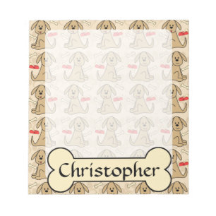 Brown Puppy Dog Design Personalize Notepad