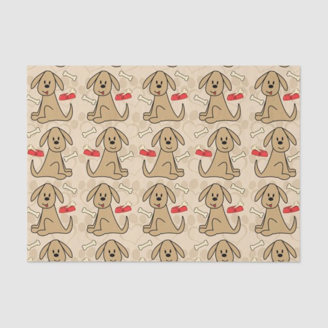 Brown Puppy Dog Design Tissue Paper (Front)