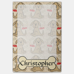 Brown Puppy Dog Graphic Design Personalize Post-it Notes