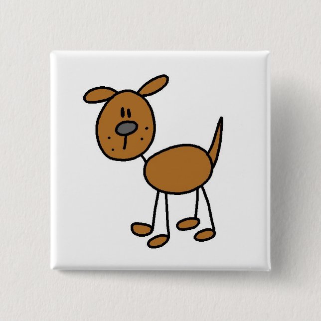 Brown Puppy Dog Tshirts and Gifts 2 Inch Square Button (Front)