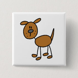 Brown Puppy Dog Tshirts and Gifts 2 Inch Square Button