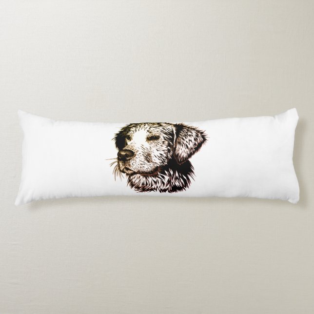 Brown Puppy Sketch  Body Pillow (Front)