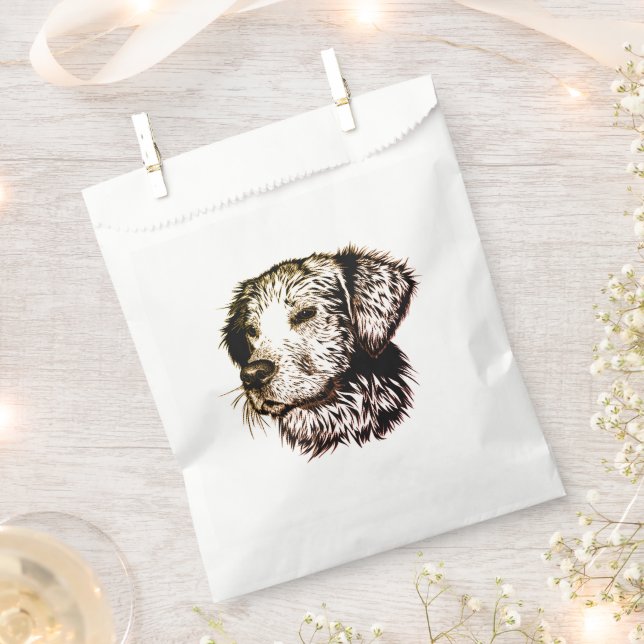 Brown Puppy Sketch  Favour Bag (Clipped)