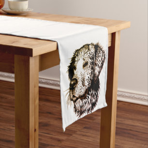 Brown Puppy Sketch  Short Table Runner