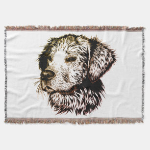 Brown Puppy Sketch  Throw Blanket