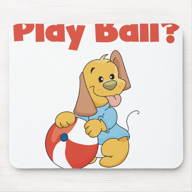 Brown Puppy With Ball Mouse Pad (Front)