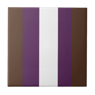 Brown, purple and white stripes tile