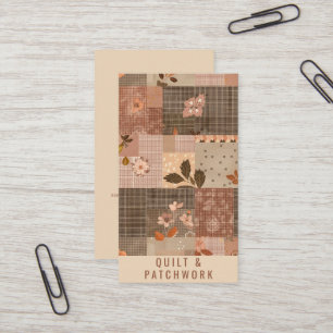 Brown Quilt Patchwork Handmade Clothing  Business Card