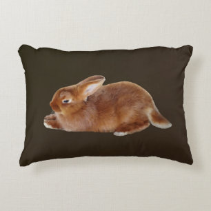 Brown Rabbit Accent Pillow