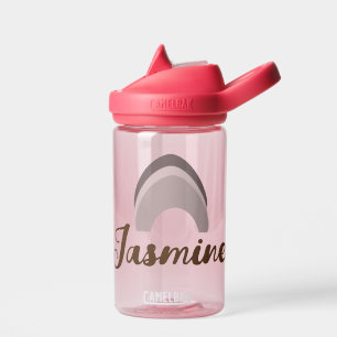 Brown Rainbow Kids Name Water Bottle