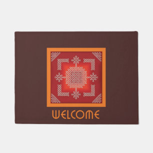 Brown Rangoli door mat