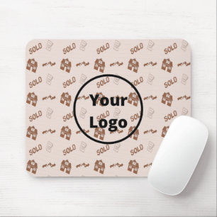 Brown real estate business pattern mouse pad