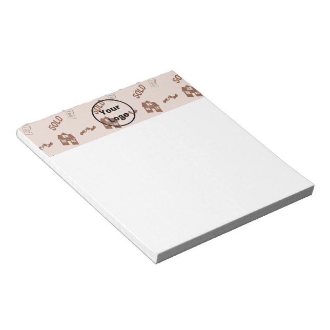 Brown real estate business pattern notepad (Angled)