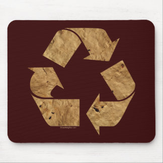 Brown Recycle Sign Mouse Pad