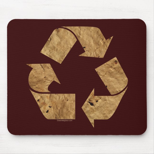 Brown Recycle Sign Mouse Pad (Front)