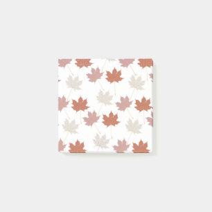 Brown Red Autumn Floral Leaves Y2K Pattern Post-it Notes