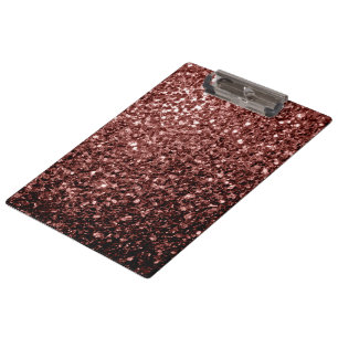 Brown Red faux Glitter sparkles Clipboard
