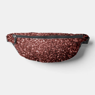 Brown red faux glitter sparkles fanny pack