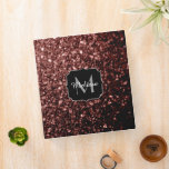 Brown Red faux Glitter sparkles Monogram Binder<br><div class="desc">Personalize with your initial and name. Beautiful glamourous reddish earthy brown shiny glitters sparkles. Photo of Red Brown sparkles not actual glitter!</div>