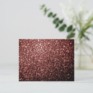 Brown Red faux Glitter sparkles Postcard