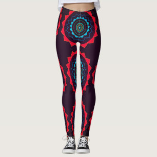 Brown, red Mandala Legging