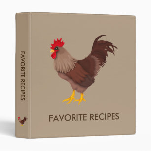 Brown Red Rooster Favourite Recipes Binder