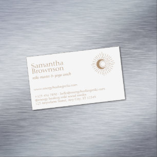 Brown Reiki Master Magnetic Business Card