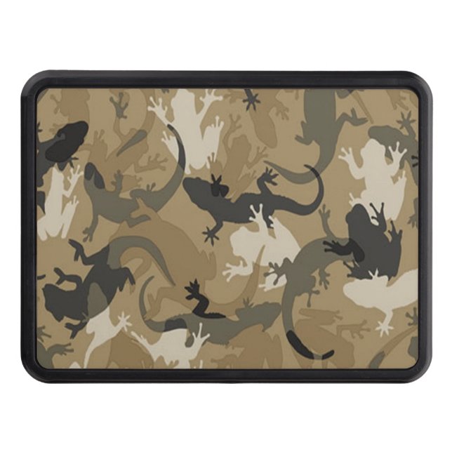 Brown Reptile Camouflage Trailer Hitch Cover (Front)